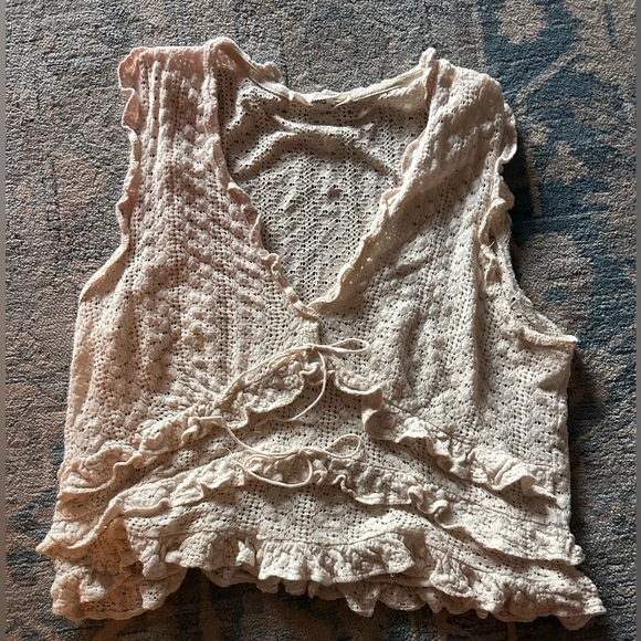 Mango Ruffle Split Front Top - Picture 3 of 6